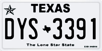 TX license plate DYS3391