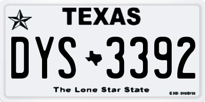 TX license plate DYS3392