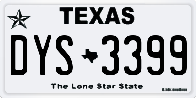 TX license plate DYS3399