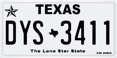TX license plate DYS3411