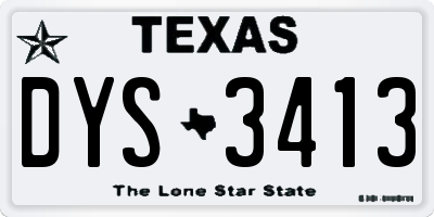 TX license plate DYS3413