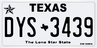 TX license plate DYS3439