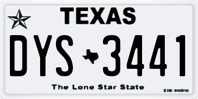 TX license plate DYS3441