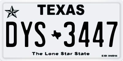 TX license plate DYS3447
