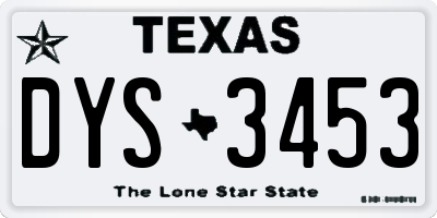TX license plate DYS3453