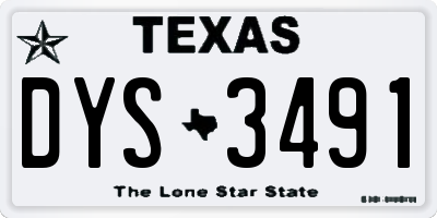 TX license plate DYS3491