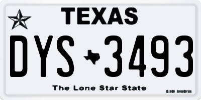 TX license plate DYS3493