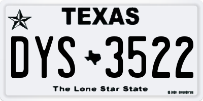 TX license plate DYS3522