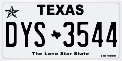 TX license plate DYS3544