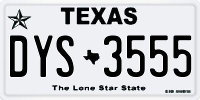 TX license plate DYS3555