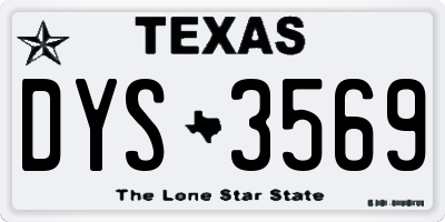 TX license plate DYS3569