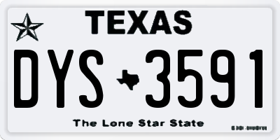 TX license plate DYS3591