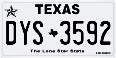 TX license plate DYS3592