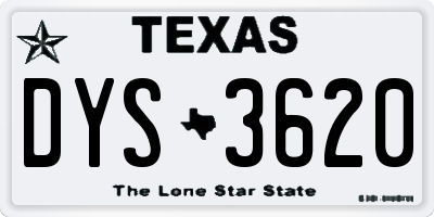 TX license plate DYS3620