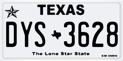 TX license plate DYS3628