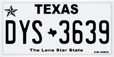 TX license plate DYS3639
