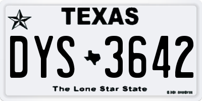TX license plate DYS3642