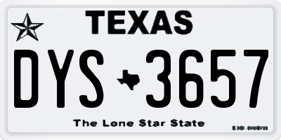 TX license plate DYS3657