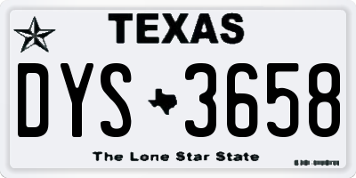 TX license plate DYS3658