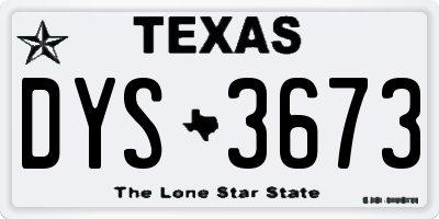 TX license plate DYS3673