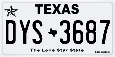 TX license plate DYS3687