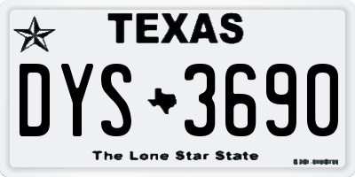 TX license plate DYS3690
