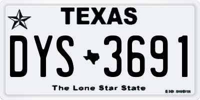 TX license plate DYS3691
