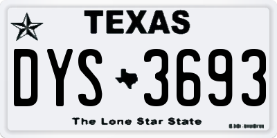 TX license plate DYS3693