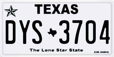 TX license plate DYS3704