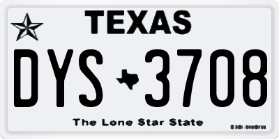 TX license plate DYS3708