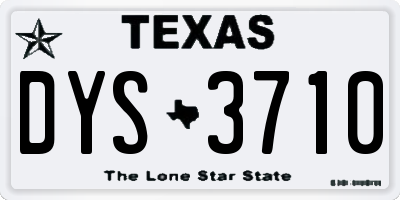 TX license plate DYS3710