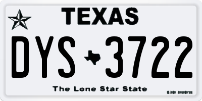 TX license plate DYS3722