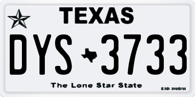 TX license plate DYS3733