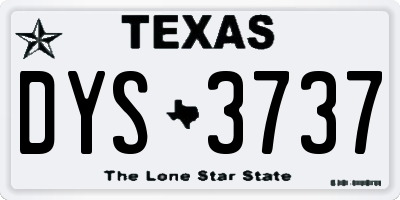 TX license plate DYS3737