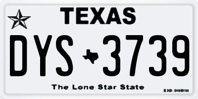 TX license plate DYS3739