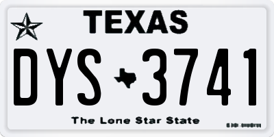TX license plate DYS3741