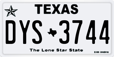 TX license plate DYS3744