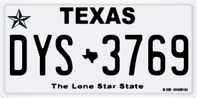 TX license plate DYS3769