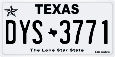 TX license plate DYS3771
