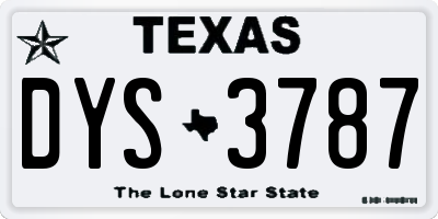 TX license plate DYS3787