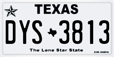 TX license plate DYS3813