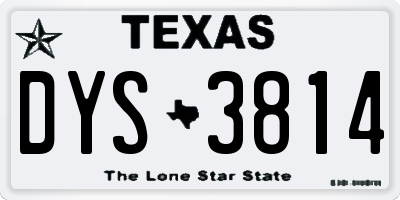 TX license plate DYS3814