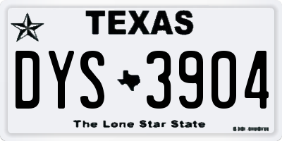 TX license plate DYS3904