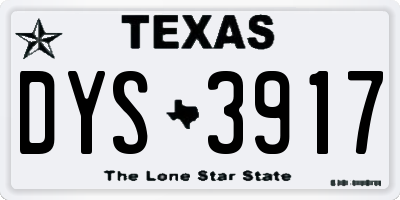 TX license plate DYS3917