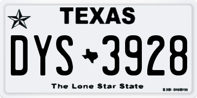TX license plate DYS3928