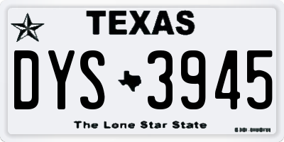 TX license plate DYS3945