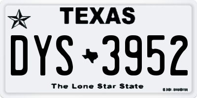 TX license plate DYS3952