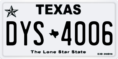 TX license plate DYS4006