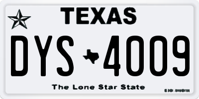TX license plate DYS4009