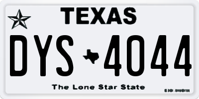 TX license plate DYS4044